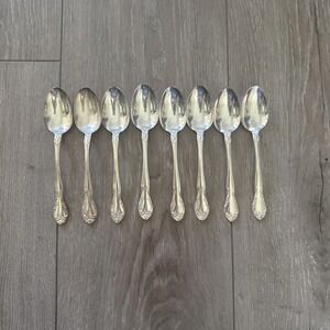 Gorham New Elegance Set of 8 Teaspoons Spoons Vintage Silverplate‎ Flatware